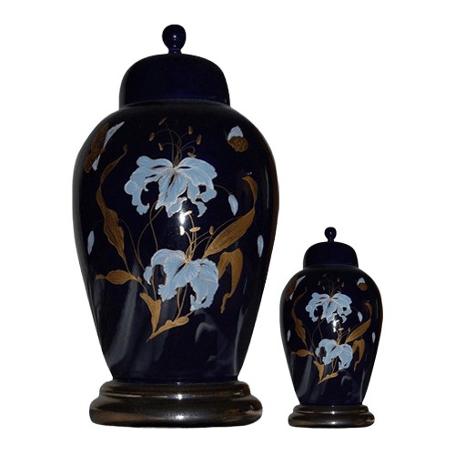 Orchid Blue Ceramic Cremation Urns